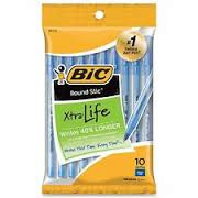 Bic Round Stic Xtra Life 10 Pack Blue Ink (SKU 1002942844)