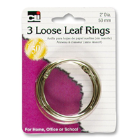Cli 3 Loose Leaf Rings 2" Dia.