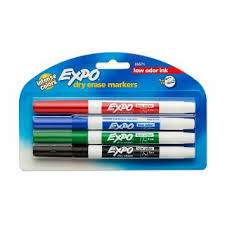 Expo Dry Erase Markers Fine Tip 4 Pack (SKU 1014963845)