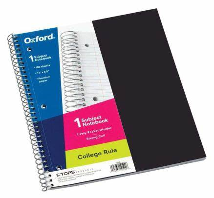 Oxford 1 Subject Notebook Poly Pocket (SKU 1005878728)