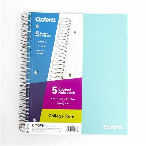 Oxford 5 Subject Notebook Poly Pocket (SKU 1005876328)