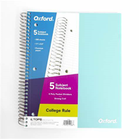 Oxford 5 Subject Notebook Poly Pocket