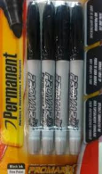 Promarx Permanent Pocket Marker Black 4 Pack